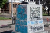 Base of the Francisco de Aguirre sculpture 2025