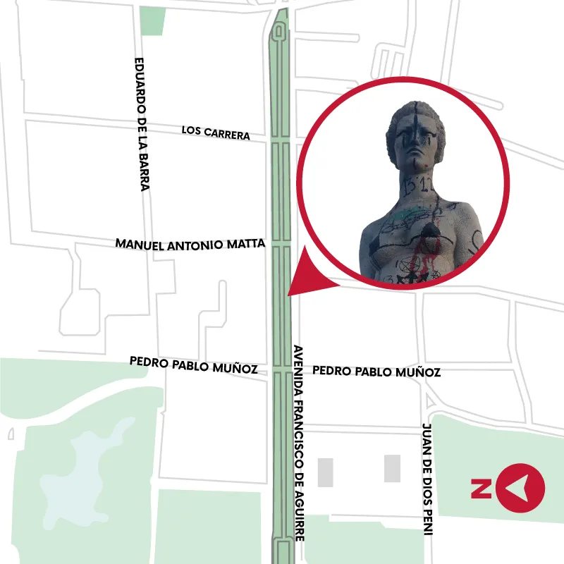 Location map of the Torso sculpture by Lily Garafulic Location map of the Torso sculpture by Lily Garafulic