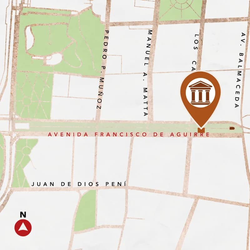 Ubicación de Creugante Mapa de la avenida Francisco de Aguirre con la ubicación de Creugante